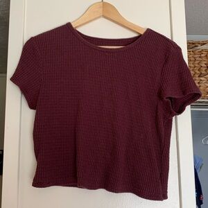 Cropped waffle t shirt